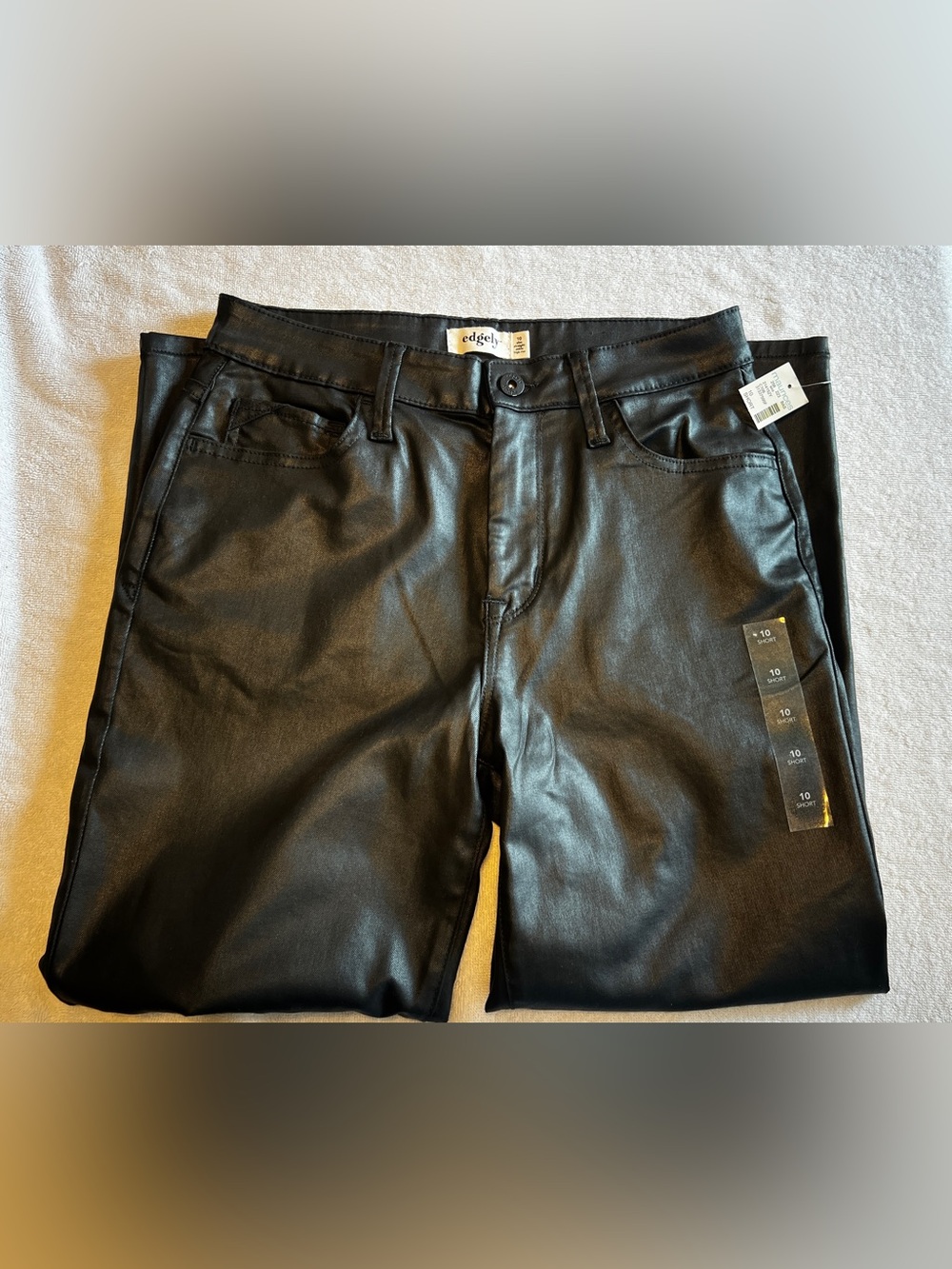 Women Black Faux Leather Jeans